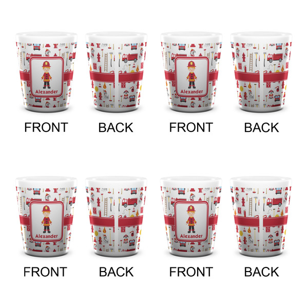 Firefighter Character Shot Glass - White - Set of 4 - APPROVAL