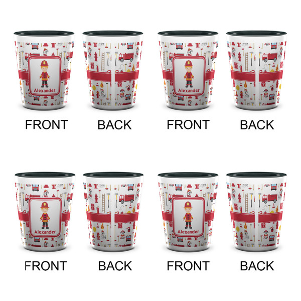 Firefighter Character Shot Glassess - Two Tone - Set of 4 - APPROVAL