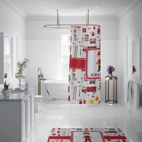 Firefighter Character Shower Curtain - Custom Size