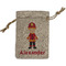 Firefighter Character Small Burlap Gift Bag - Front
