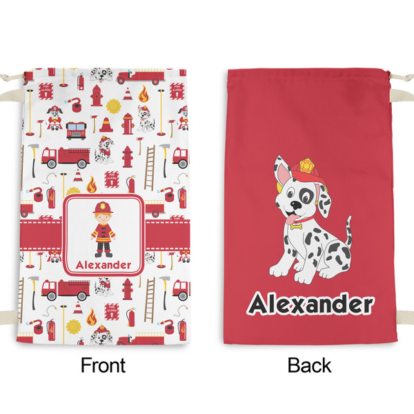 Firefighter Character Small Laundry Bag - Front & Back View