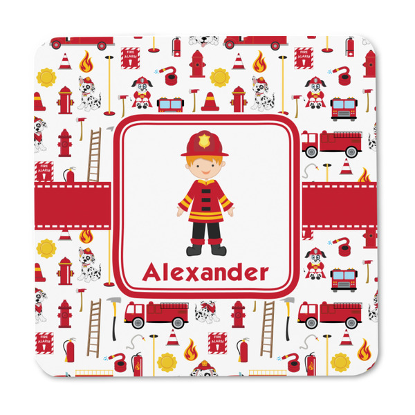 Firefighter Character Square Fridge Magnet - FRONT