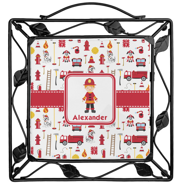 Custom Firefighter Character Square Trivet w/ Name or Text