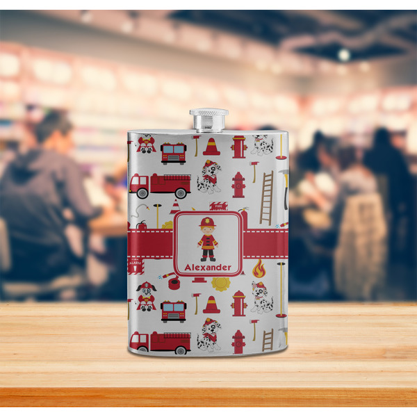 Firefighter Character Stainless Steel Flask - LIFESTYLE 2