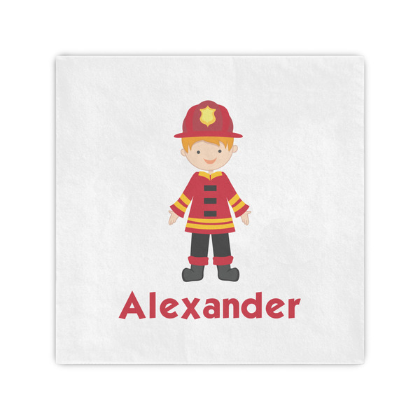 Custom Firefighter Character Standard Cocktail Napkins (Personalized)