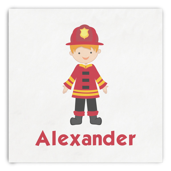 Custom Firefighter Character Paper Dinner Napkins (Personalized)