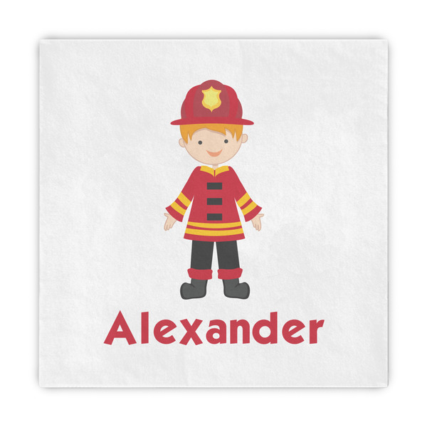Custom Firefighter Character Standard Decorative Napkins (Personalized)