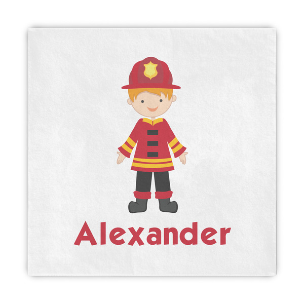 Custom Firefighter Character Decorative Paper Napkins (Personalized)