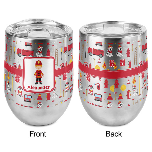 Firefighter Character Stemless Wine Tumbler - Full Print - Approval