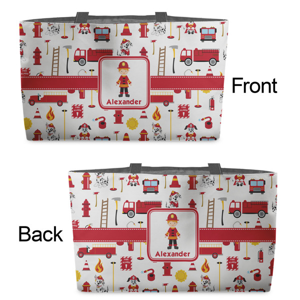 Firefighter Character Tote w/Black Handles - Front & Back Views