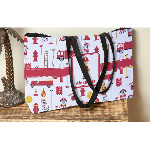 Firefighter Character Tote w/Black Handles - Lifestyle View