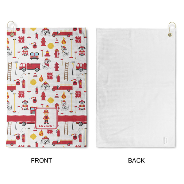 Firefighter Character Waffle Weave Golf Towel - Approval