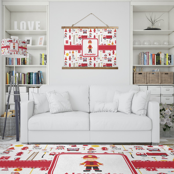 Firefighter Character Wall Hanging Tapestry - IN CONTEXT