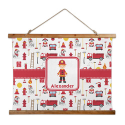 Firefighter Character Wall Hanging Tapestry - Wide (Personalized)