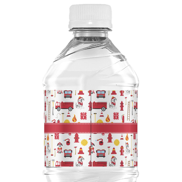 Firefighter Character Water Bottle Label - Back View