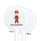 Firefighter Character White Plastic 5.5" Stir Stick - Single Sided - Round - Front & Back
