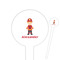 Firefighter Character White Plastic 6" Food Pick - Round - Closeup