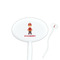 Firefighter Character White Plastic 7" Stir Stick - Oval - Closeup