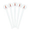 Firefighter Character White Plastic 7" Stir Stick - Round - Fan View