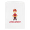 Firefighter Character White Treat Bag - Front View