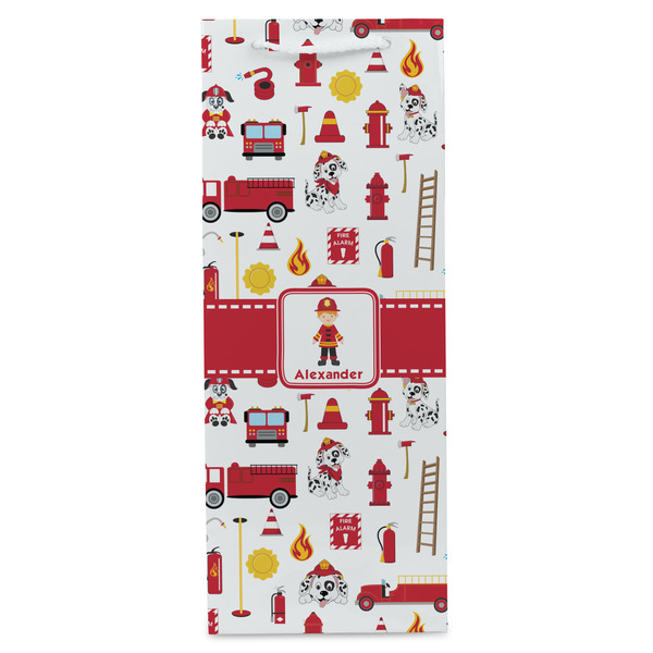 Firefighter Character Wine Gift Bag - Gloss - Front