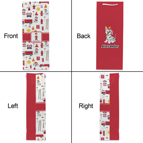 Firefighter Character Wine Gift Bag - Matte - Approval