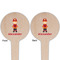 Firefighter Character Wooden 4" Food Pick - Round - Double Sided - Front & Back