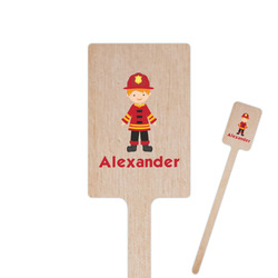Firefighter Character 6.25" Rectangle Wooden Stir Sticks - Double Sided (Personalized)
