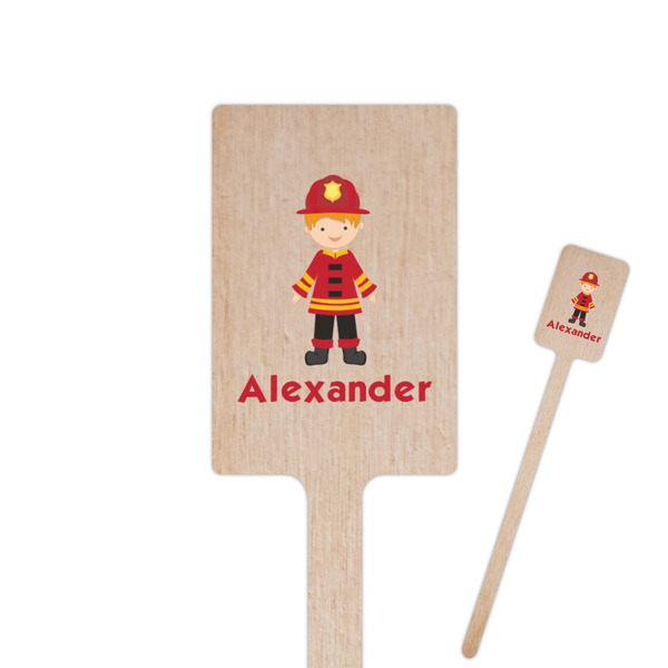Custom Firefighter Character 6.25" Rectangle Wooden Stir Sticks - Single Sided (Personalized)