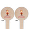 Firefighter Character Wooden 6" Food Pick - Round - Double Sided - Front & Back