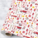 Firefighter Character Wrapping Paper Roll - Large (Personalized)