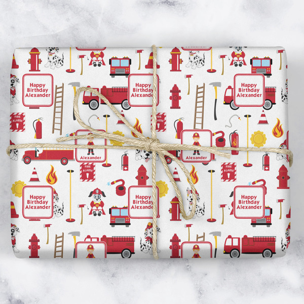 Firefighter Character Wrapping Paper Roll - Matte - Wrapped Box