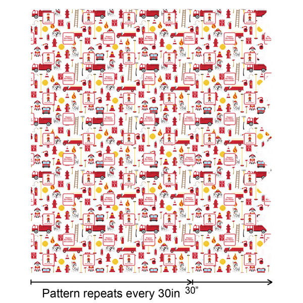 Firefighter Character Wrapping Paper Roll - Satin - Partial Roll