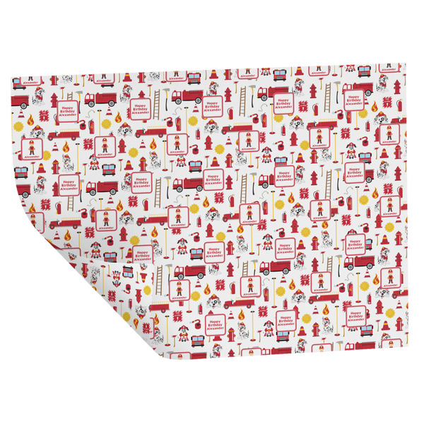 Firefighter Character Wrapping Paper Sheet - Double Sided - Folded