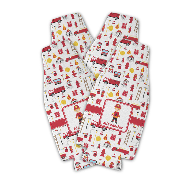 Firefighter Character Zipper Bottle Cooler - Set of 4 - PARENT MAIN (flat)