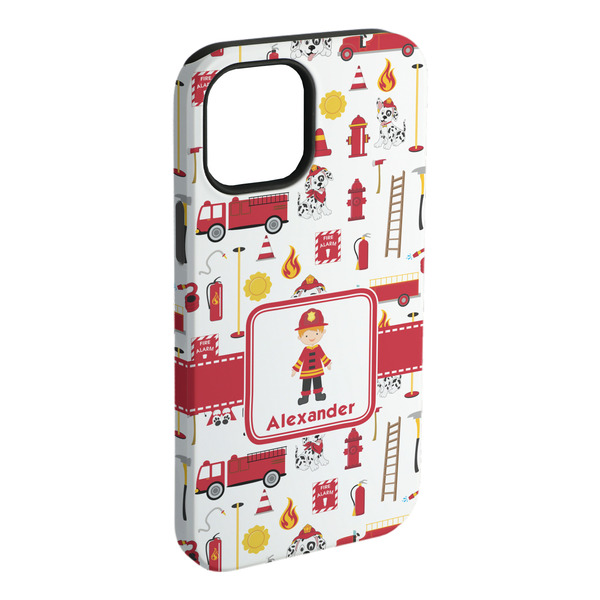 Custom Firefighter Character iPhone Case - Rubber Lined (Personalized)