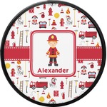 Firefighter Character Round Trailer Hitch Cover (Personalized)