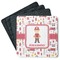 Firefighter Character Square Rubber Backed Coasters - Set of 4 w/ Name or Text