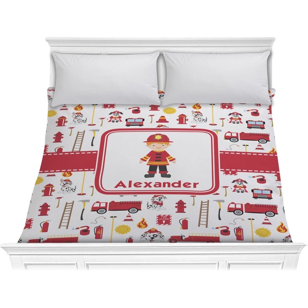 Custom Firefighter Character Comforter - King w/ Name or Text