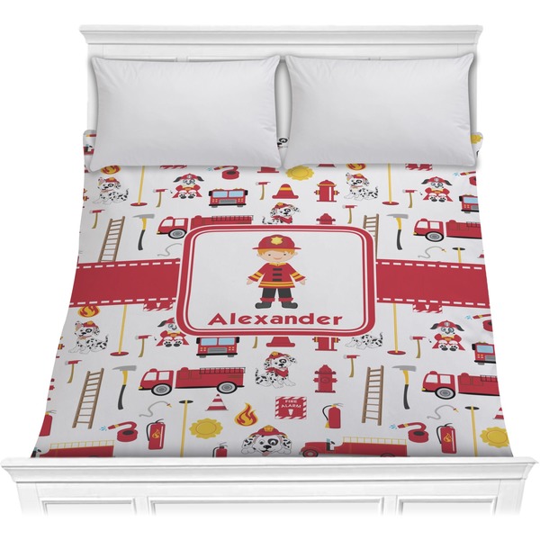 Custom Firefighter Character Comforter - Full / Queen w/ Name or Text