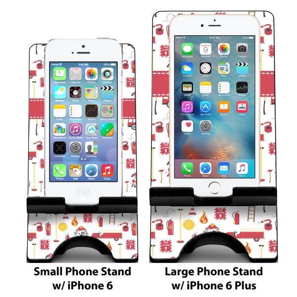 Firefighter Compare Phone Stand Sizes - with iPhones