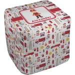 Firefighter Character Cube Pouf Ottoman - 13" w/ Name or Text