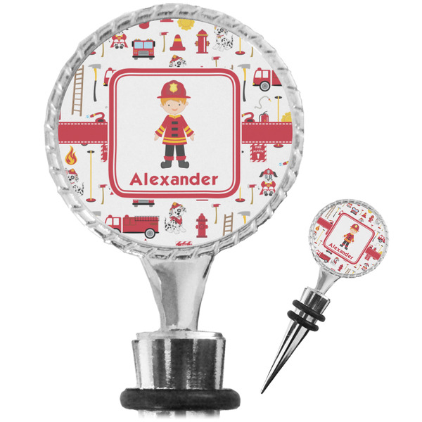 Custom Firefighter Character Wine Bottle Stopper (Personalized)