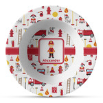Firefighter Character Plastic Bowl - Microwave Safe - Composite Polymer (Personalized)