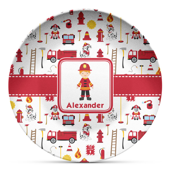 Custom Firefighter Character Microwave Safe Plastic Plate - Composite Polymer (Personalized)