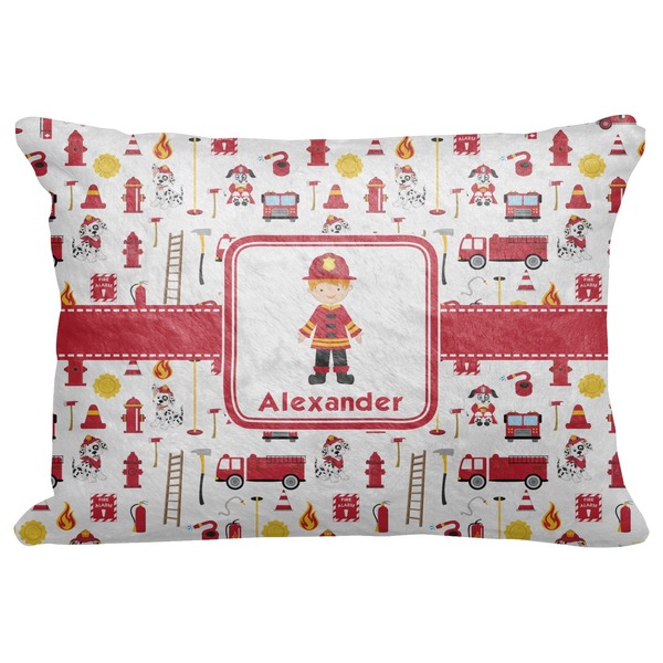 Custom Firefighter Character Decorative Baby Pillowcase - 16"x12" w/ Name or Text