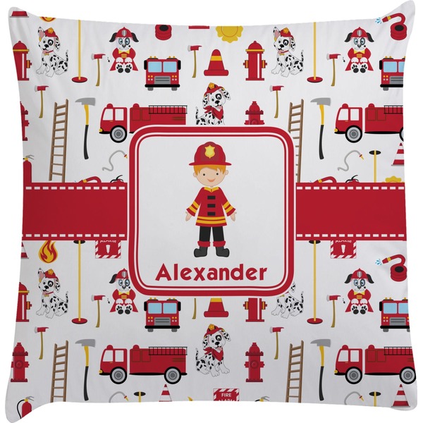 Custom Firefighter Character Decorative Pillow Case w/ Name or Text