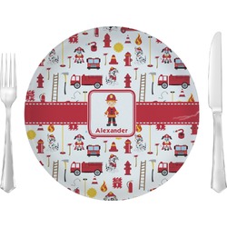Firefighter Character Glass Lunch / Dinner Plate 10" (Personalized)