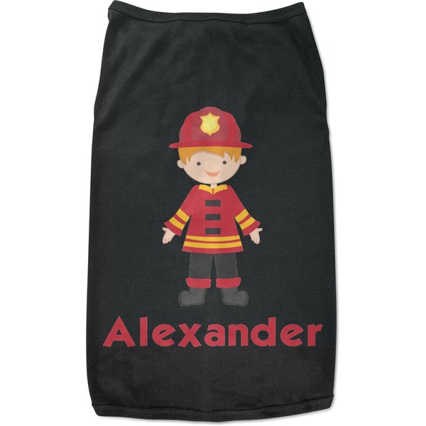Custom Firefighter Character Black Pet Shirt - XL (Personalized)