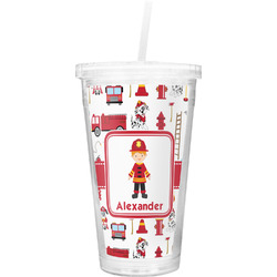 Firefighter Character Double Wall Tumbler with Straw (Personalized)